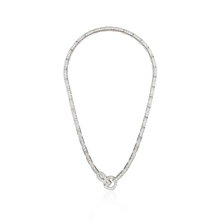 Cartier 18K White Gold Diamonds Link Necklace