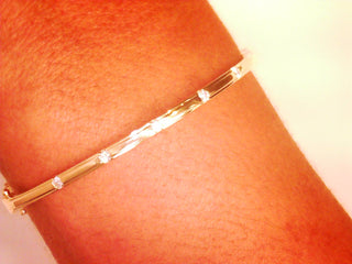 14K Gold Diamonds Bangle Bracelet