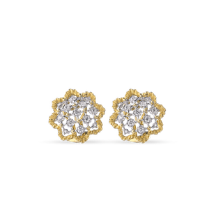 Buccellati Two-Tone 18K Gold Diamonds Button Earrings