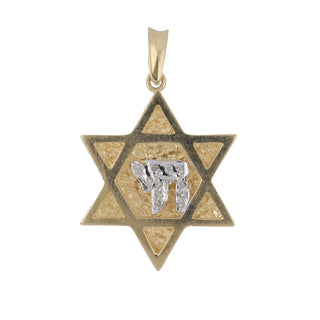 Vintage/Estate Two-Tone 14K Gold Diamonds Religious Pendant