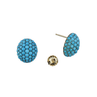 Tenenbaum Workshop 18K Yellow Gold Turquoise Button Earrings