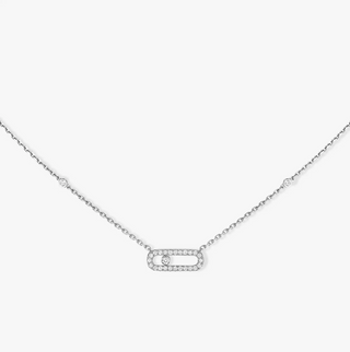 Messika 18K White Gold Diamonds Station Necklace