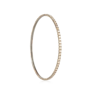 Estate 18K Gold Diamonds Bangle Bracelet