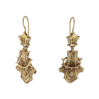 Mid-Century 14K Gold Drop Earrings