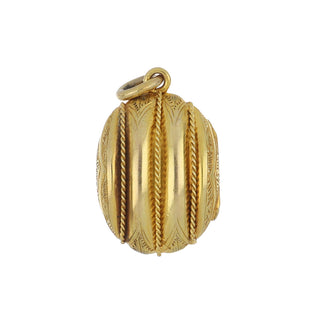 Victorian 14K Gold Oval Locket with Rope Twist