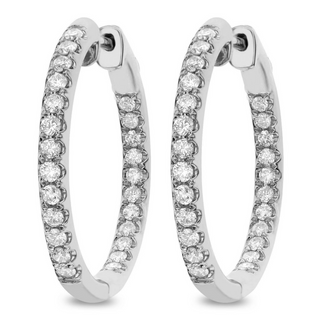 Tenenbaum Collection 18K White Gold Diamonds Hoop Earrings