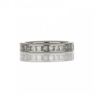 Modern Platinum Princess Cut Diamonds Eternity Band