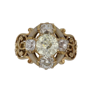 18K Gold Diamond Cluster Ring with Diamonds