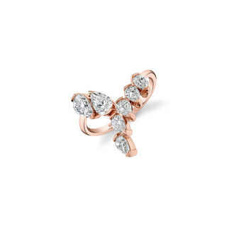 Michael M 18K Rose Gold Pear Shape Diamond Montage Bypass Ring