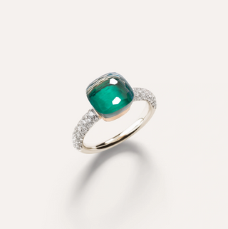 Pomellato Two-Tone 18K Gold Nuco Classic Sky Blue Topaz Ring