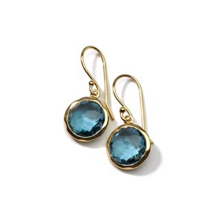 Ippolita 18K Gold Round Cut Blue Topazes Drop Earrings