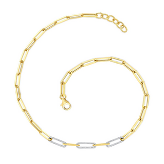 Tenenbaum Collection Two-Tone 18K Gold Diamonds Link Necklace