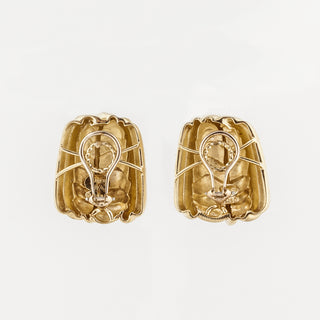 1980s Henry Dunay 18K Gold Clip Earrings