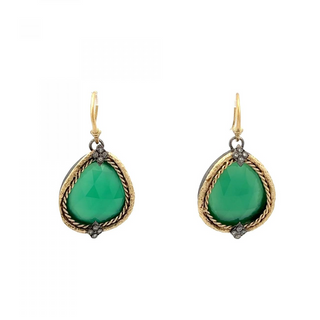 Armenta Two-Tone G&S Chalcedonies Drop Earrings with Diamonds