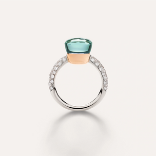 Pomellato Two-Tone 18K Gold Nuco Classic Sky Blue Topaz Ring