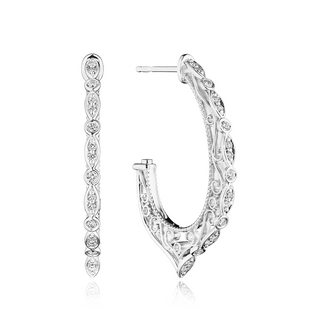 Verragio 18K White Gold Diamonds Hoop Earrings