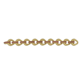 Tiffany & Co. Yellow 22K Gold Rubies Link Bracelet