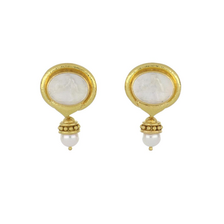 Elizabeth Locke 18K Gold Freshwater Pearl Day/Night Earrings with Pearls