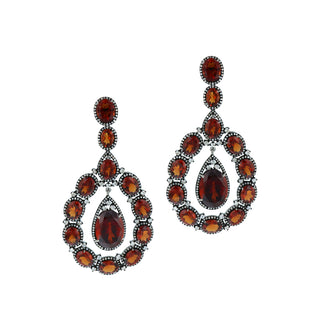 Maharaja Two-Tone G&S Citrines Drop Earrings with Diamond