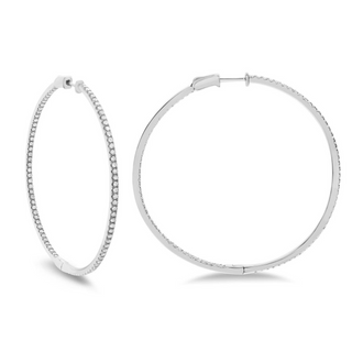 Tenenbaum Collection 18K White Gold Diamond Hoop Earrings