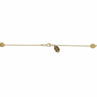 Signed 18K Gold Diamonds Chain Necklace with Stones