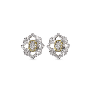 Buccellati Two-Tone 18K Gold Diamonds Stud Earrings