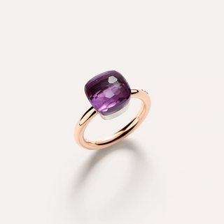 Pomellato Two-Tone 18K Gold Amethyst Nudo Classic Ring