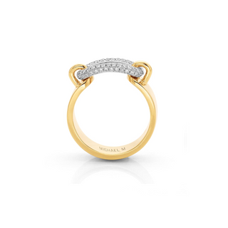 Michael M Two-Tone 14K Gold Round Cut Diamond Band