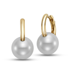 Mastoloni 18K Gold Freshwater Pearl Huggie Earrings