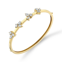 Load image into Gallery viewer, Michael M 18K Gold Various Shapes Cut Diamond Bangle Bracelet
