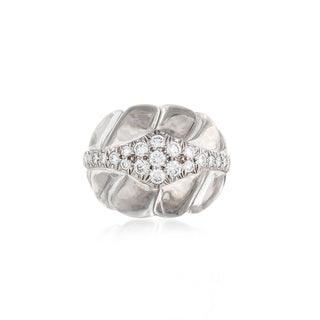 David Webb White G&PT Rck Cryss Cocktail Ring with Rck Cryss