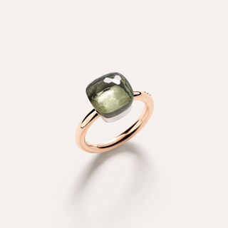 Pomellato Two-Tone 18K Gold Prasiolite Nudo Classic Ring