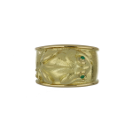 David Webb 18K Gold Emeralds Cuff Bracelet