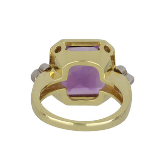 Mazza Two-Tone 14K Gold Amethyst Cocktail Ring with Diamonds