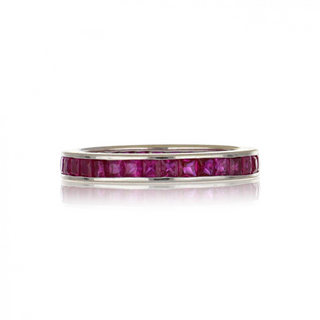 Vintage/Estate 18K White Gold Rubies Eternity Ring