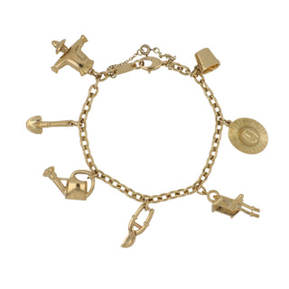 Vintage Cartier 18K Gold "Gardening Motif" Charm Bracelet