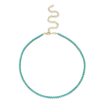 Shy Creation 14K Gold Turquoise Collar Necklace