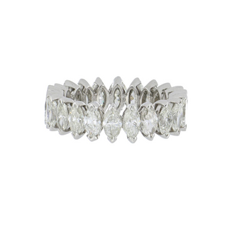 Mid-Century White Platinum Marquise Cut Diamonds Eternity Band