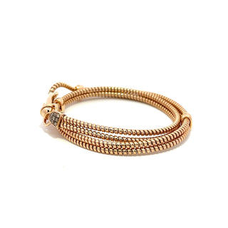 Antonio Papini 18K Rose Gold Coil Wrap Bracelet with Diamonds