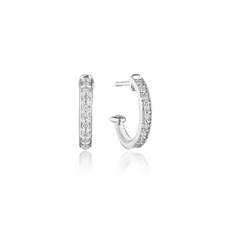 Verragio 18K White Gold Diamonds Hoop Earrings