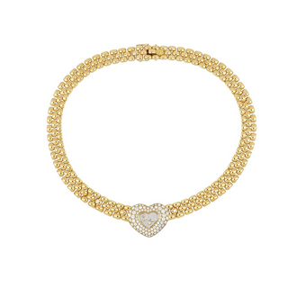 Estate Chopard 18K Gold Diamond 'Happy Diamond' Collar Necklace