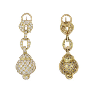 Vintage/Estate 18K Gold Diamonds Multi Drop Earrings