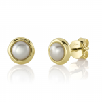 Shy Creation 14K Gold Cultured Pearl Stud Earrings