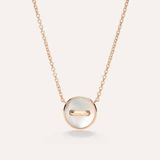 Pomellato 18K Rose Gold Mother Of Pearl Pendant Necklace with Diamonds