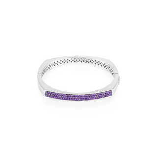 Vincent Peach Sterling Silver Amethyst Toulouse Bangle Bracelet