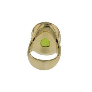 Estate 18K Gold Cabochon Peridot Ring