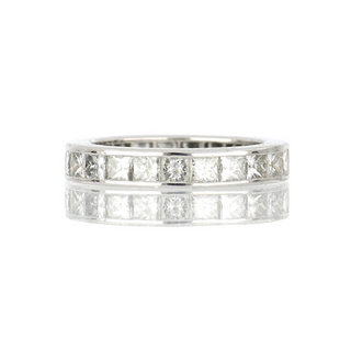 2000s Van Cleef & Arpels White Platinum Princess Cut Diamonds Eternity Band