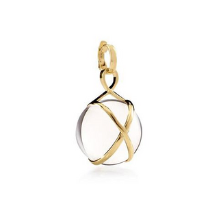 L. Klein 18K Gold Rock Crystal Drop Pendant