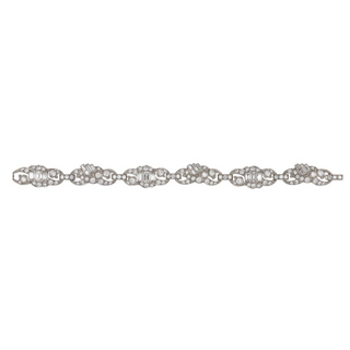 Signed Platinum Diamonds Link Bracelet with Diamonds