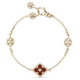 Buccellati 18K Gold Opera Tulle Bracelet in Red Enamel